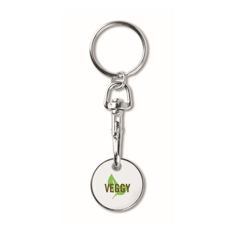 Breloc cu jeton (€uro token) TOKENRING Alb