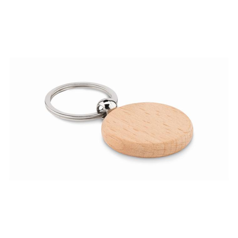 Breloc rotund din lemn TOTY WOOD Natur