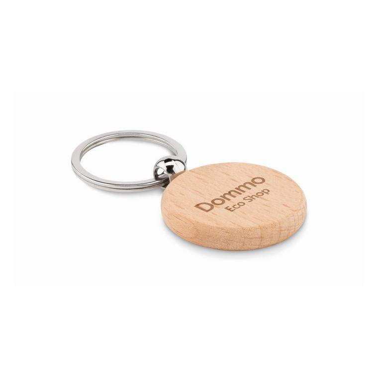 Breloc rotund din lemn TOTY WOOD Natur