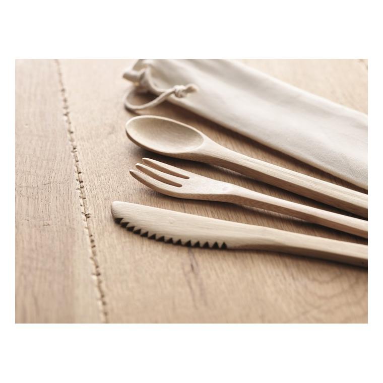 Set de tacâmuri de bambus SETBOO Bej