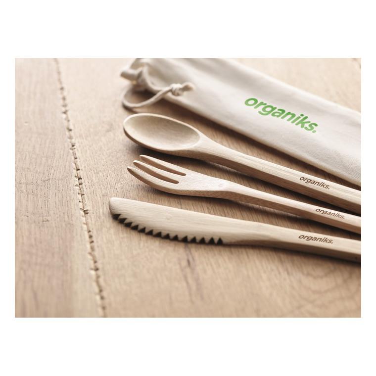 Set de tacâmuri de bambus SETBOO Bej