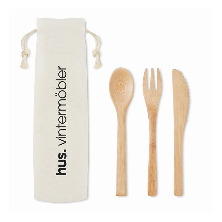 Set de tacâmuri de bambus SETBOO Bej
