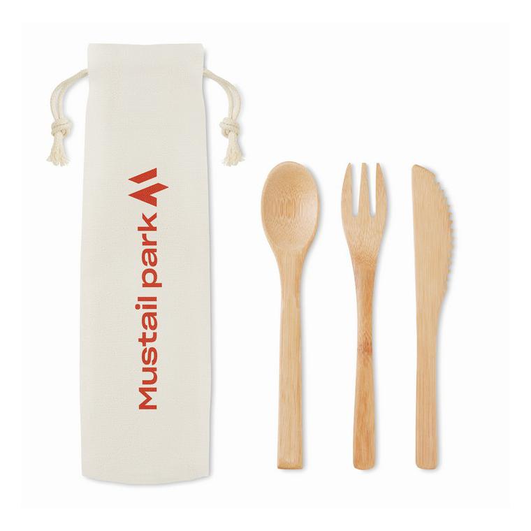 Set de tacâmuri de bambus SETBOO Bej