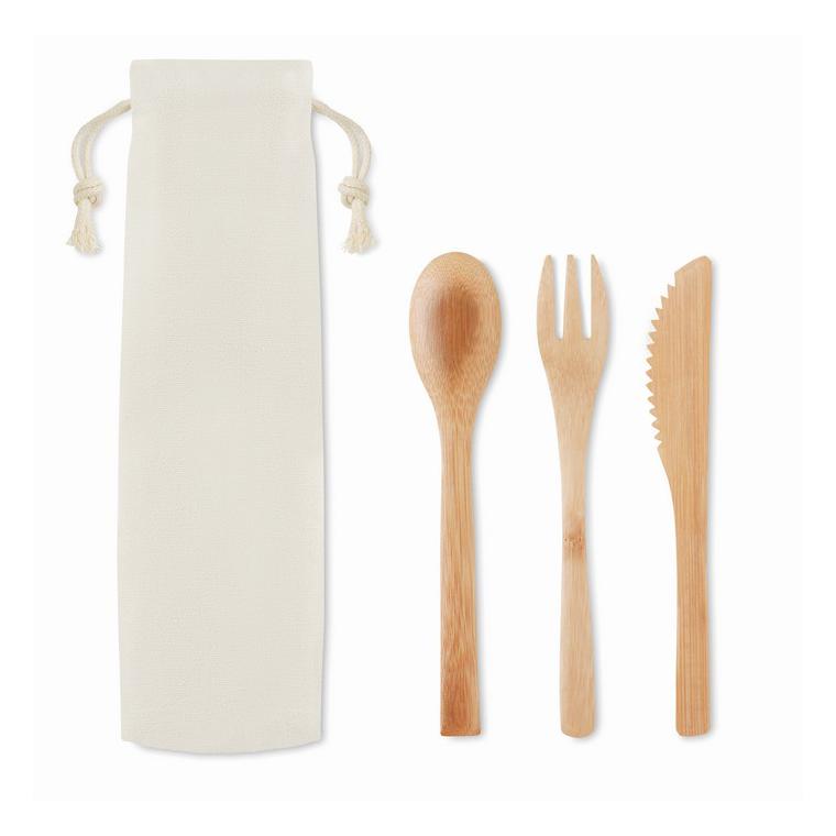 Set de tacâmuri de bambus SETBOO Bej