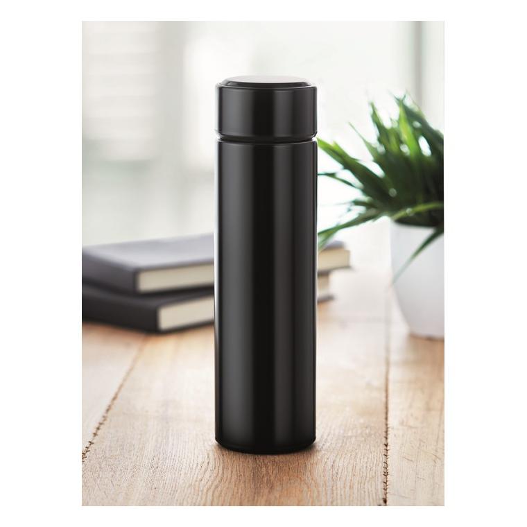 Sticlă cu termometru tactil POLE Negru