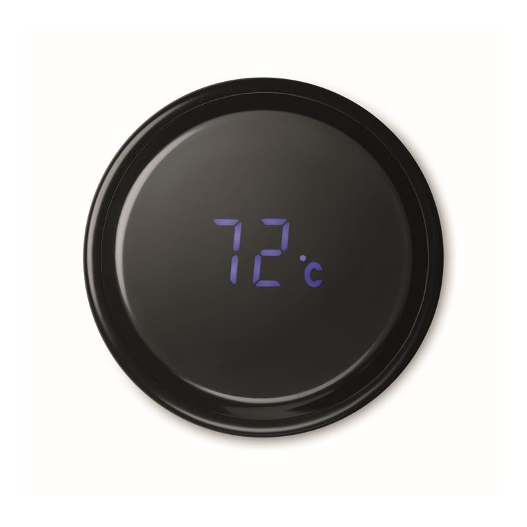 Sticlă cu termometru tactil POLE Negru