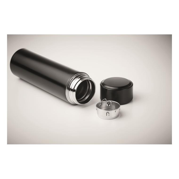 Sticlă cu termometru tactil POLE Negru