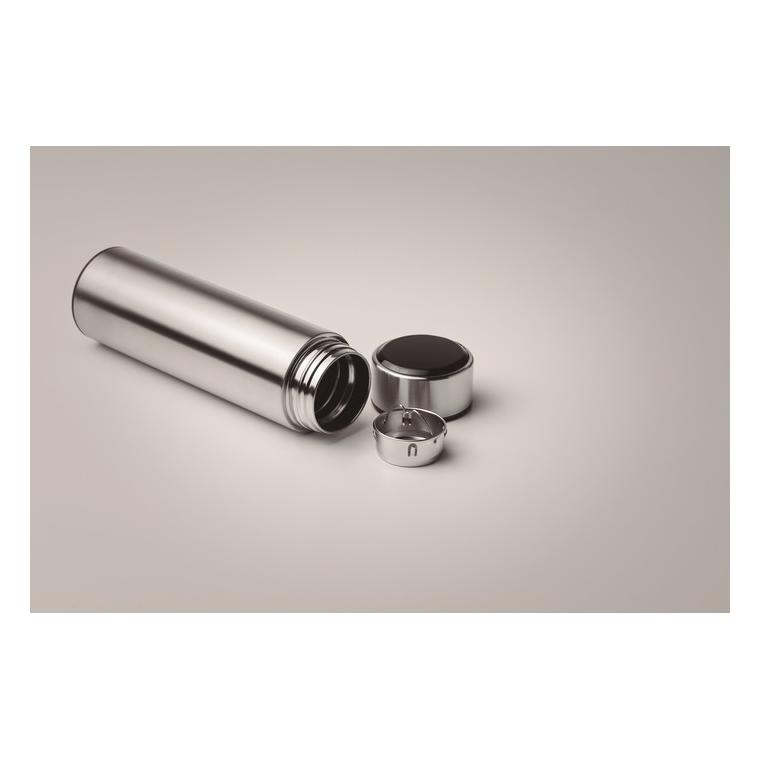 Sticlă cu termometru tactil POLE Argintiu mat