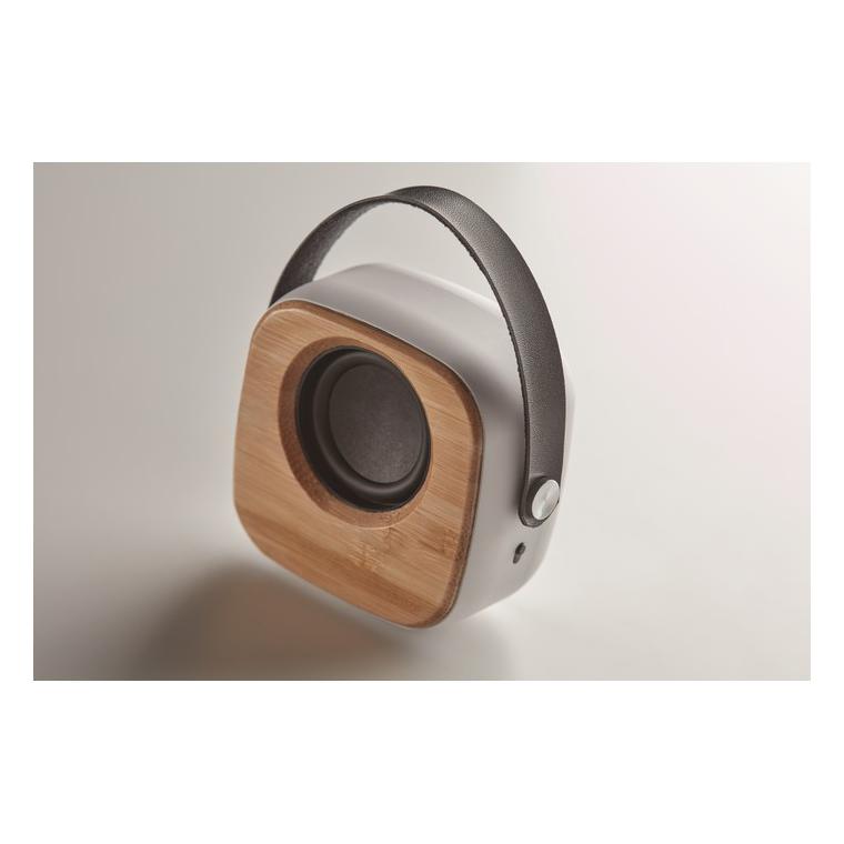 Boxă de 3W cu față de bambus OHIO SOUND Alb