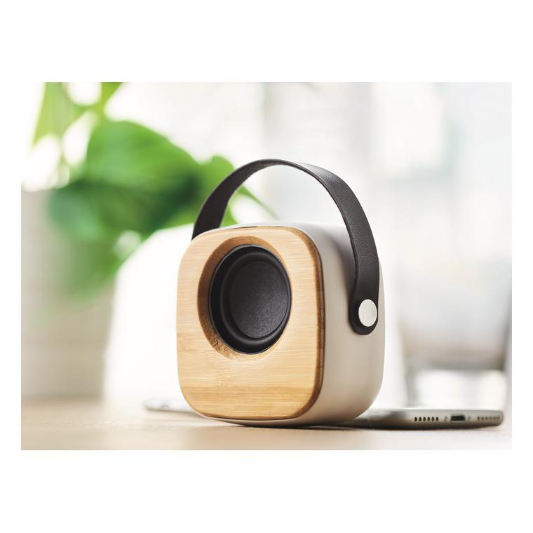 Boxă de 3W cu față de bambus OHIO SOUND Alb