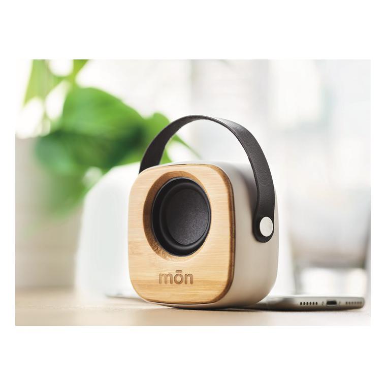 Boxă de 3W cu față de bambus OHIO SOUND Alb