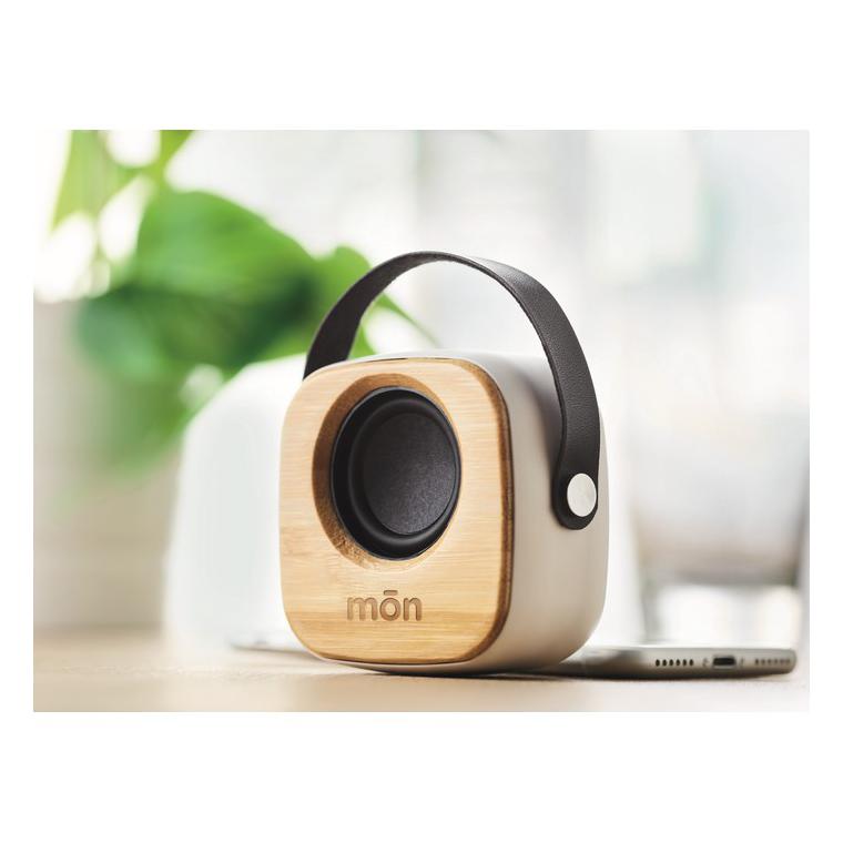 Boxă de 3W cu față de bambus OHIO SOUND Alb