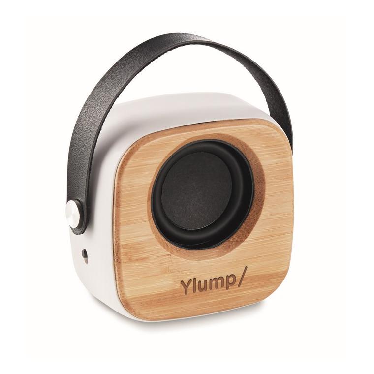 Boxă de 3W cu față de bambus OHIO SOUND Alb