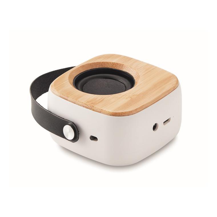 Boxă de 3W cu față de bambus OHIO SOUND Alb