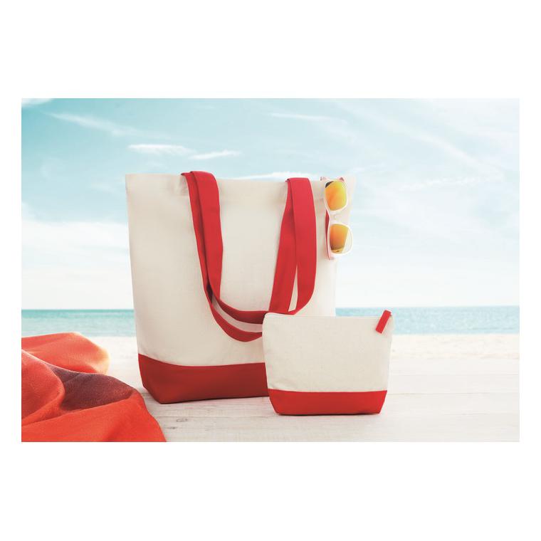 Geantă bicoloră pentru cosmetice KLEUREN Roșu