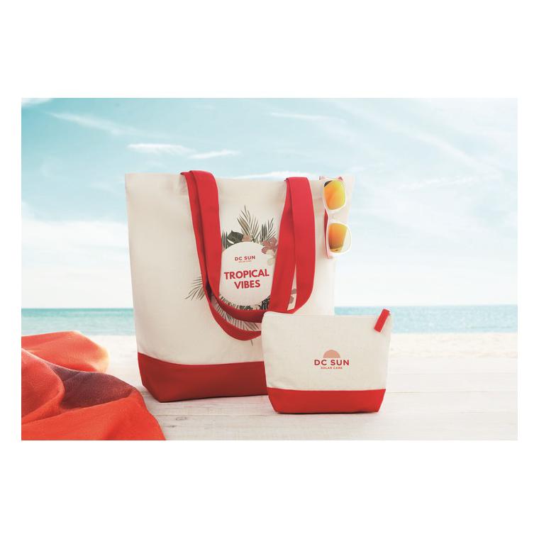 Geantă bicoloră pentru cosmetice KLEUREN Roșu