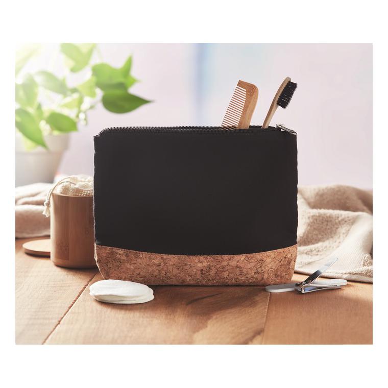 Geantă cosmetice, plută & bumbac PORTO BAG Negru