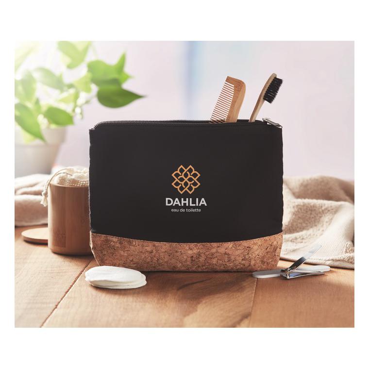 Geantă cosmetice, plută & bumbac PORTO BAG Negru