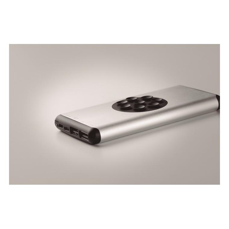 Powerbank 10000 cu ventuză SIUR POWER Argintiu mat