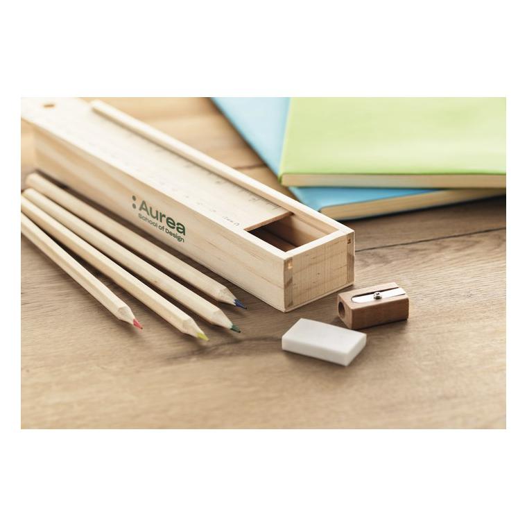 Set de 12 creioane de lemn TODO SET Natur