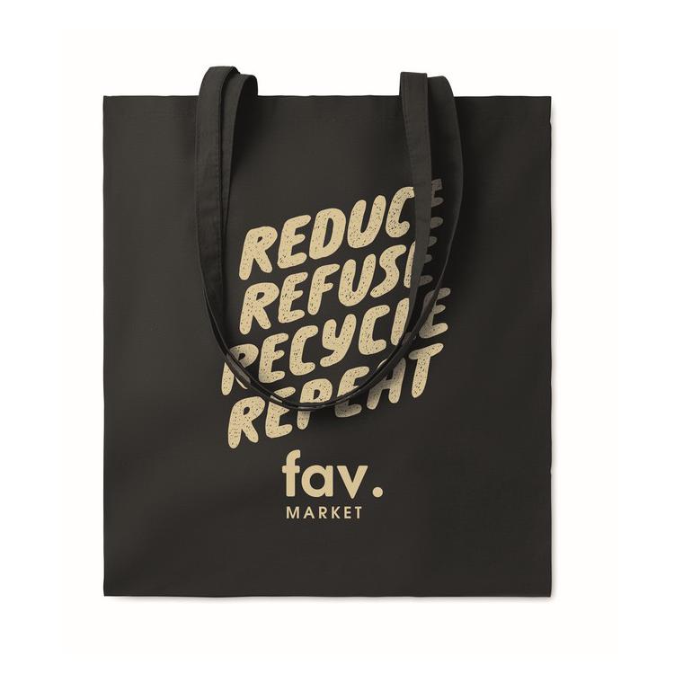 Sacoșă cumpărături din bumbac COTTONEL COLOUR ++ Negru