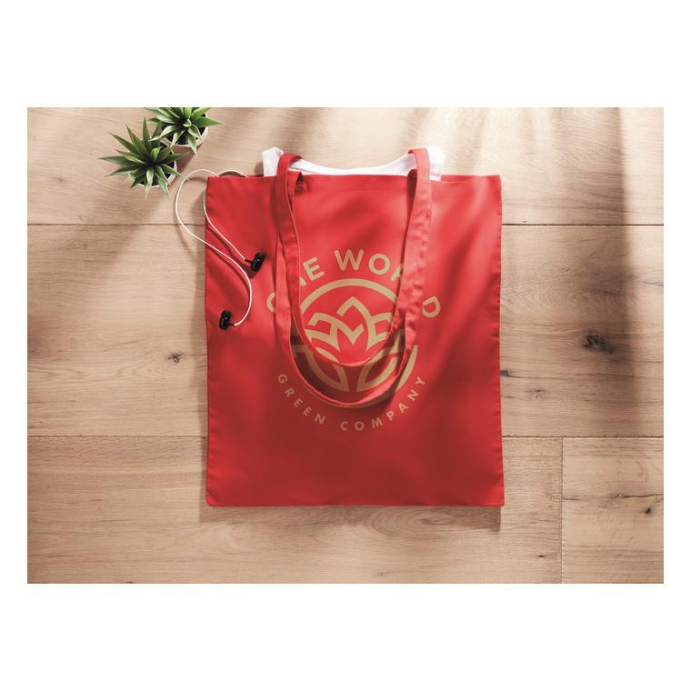 Sacoșă cumpărături din bumbac COTTONEL COLOUR ++ Roșu