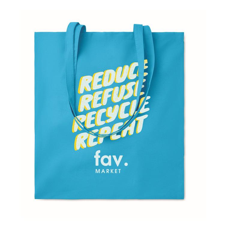 Sacoșă cumpărături din bumbac COTTONEL COLOUR ++ Turquoise