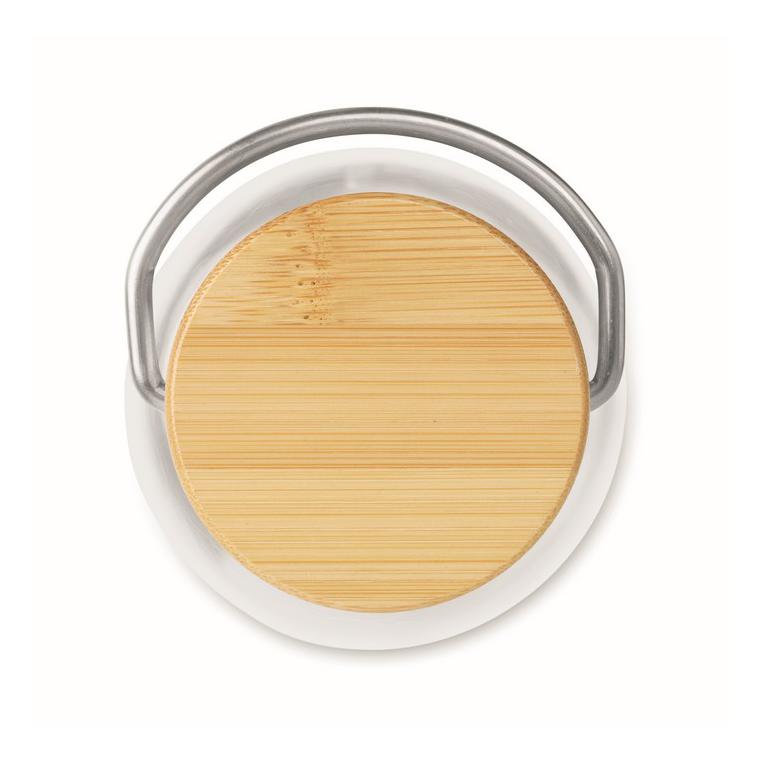 Sticlă tritan, capac din bambus HELSINKI BASIC Transparent