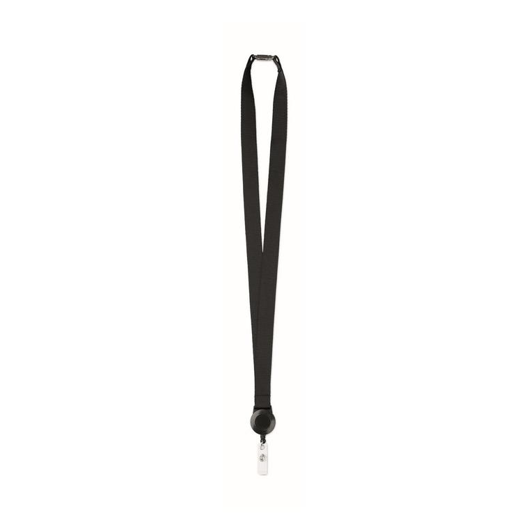 Lanyard cu suport pentru ecuson ZIP LANYARD Negru