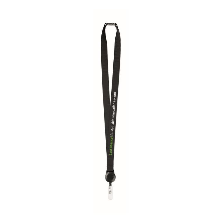 Lanyard cu suport pentru ecuson ZIP LANYARD Negru