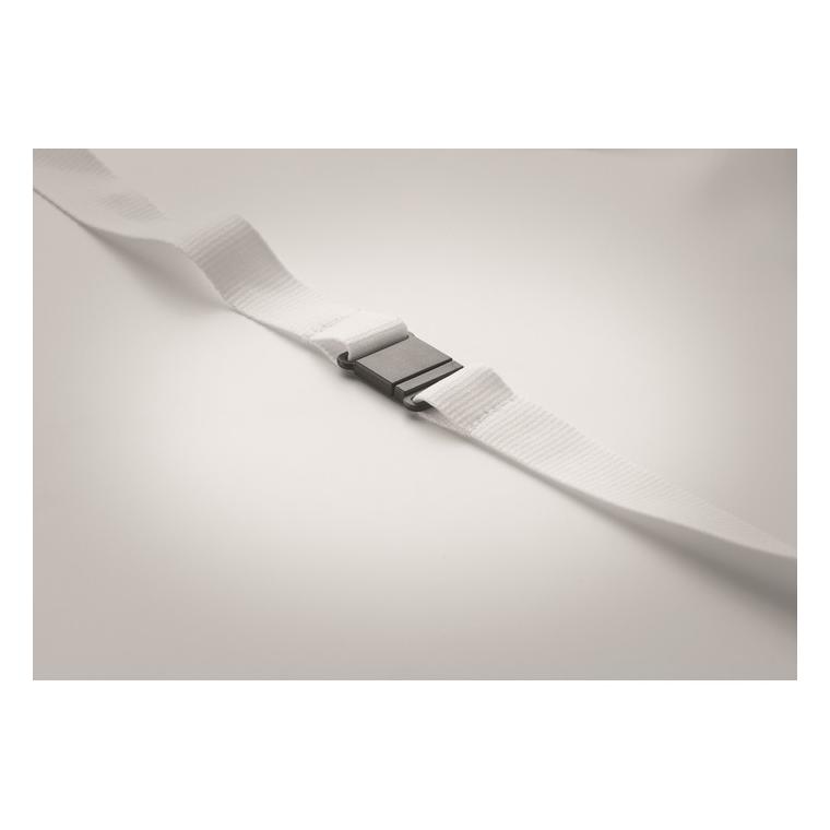 Lanyard cu suport pentru ecuson ZIP LANYARD Alb