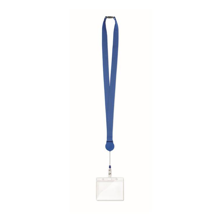 Lanyard cu suport pentru ecuson ZIP LANYARD Albastru regal