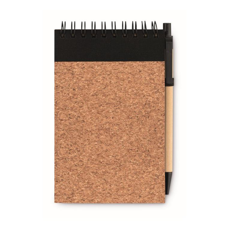 Notes A6, copertă plută, pix. SONORACORK Negru