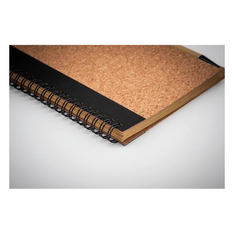 Notes din plută cu pix SONORA PLUSCORK Negru