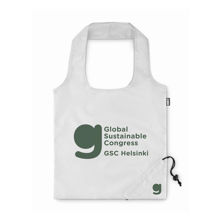 Sacoșă pliabilă din RPET FOLDPET Alb