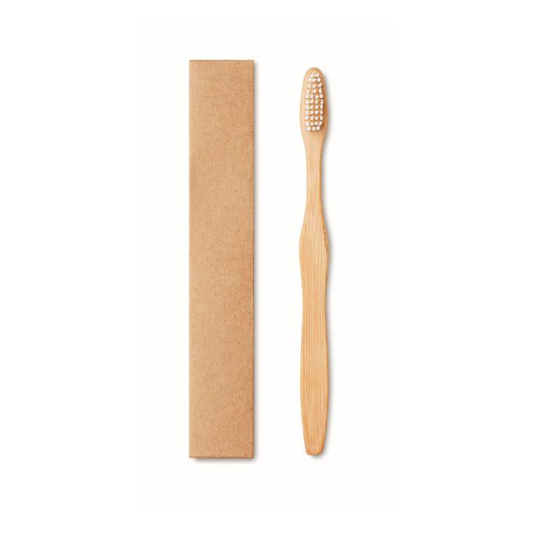 Periuță de dinți din bambus DENTOBRUSH Alb