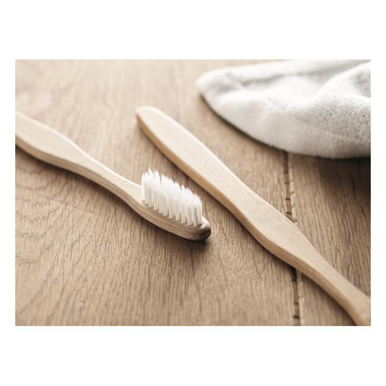 Periuță de dinți din bambus DENTOBRUSH Alb