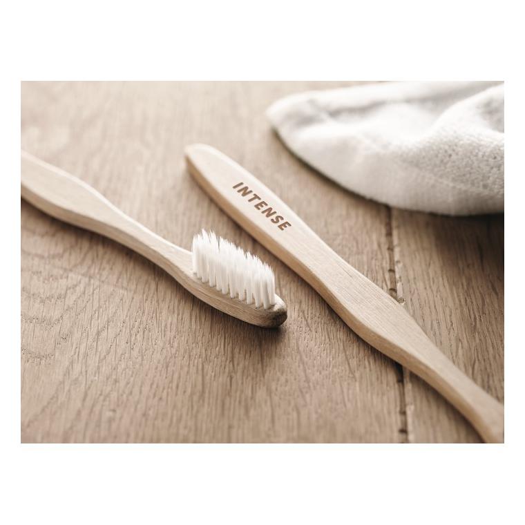 Periuță de dinți din bambus DENTOBRUSH Alb
