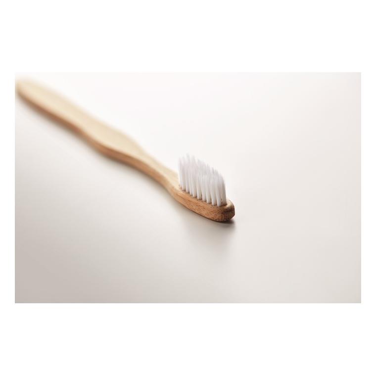 Periuță de dinți din bambus DENTOBRUSH Alb