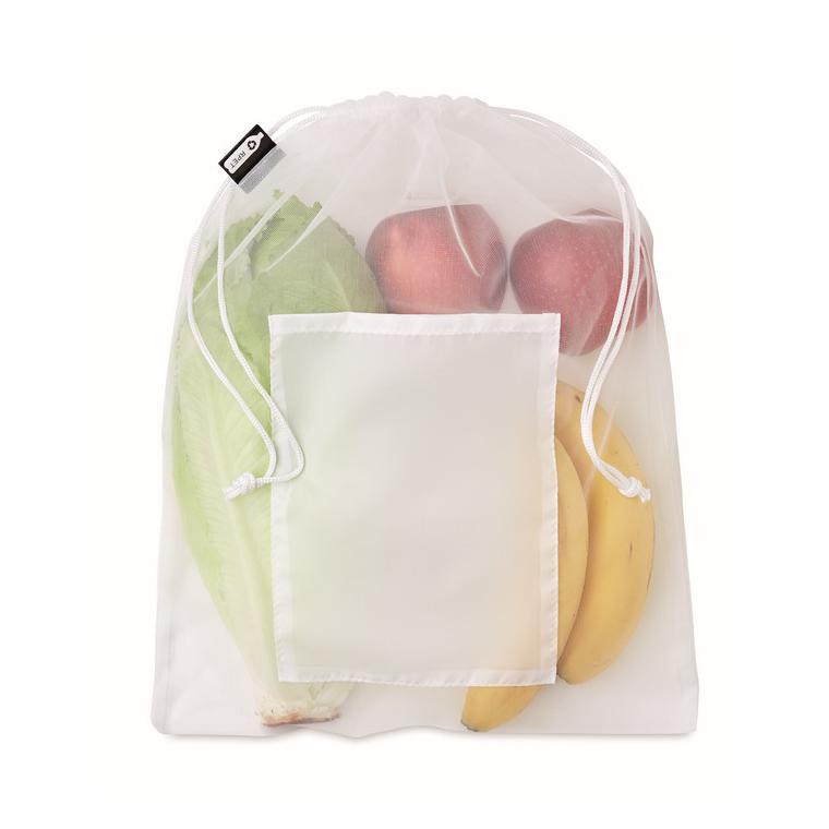 Pungă RPET pentru mâncare VEGGIE RPET Alb