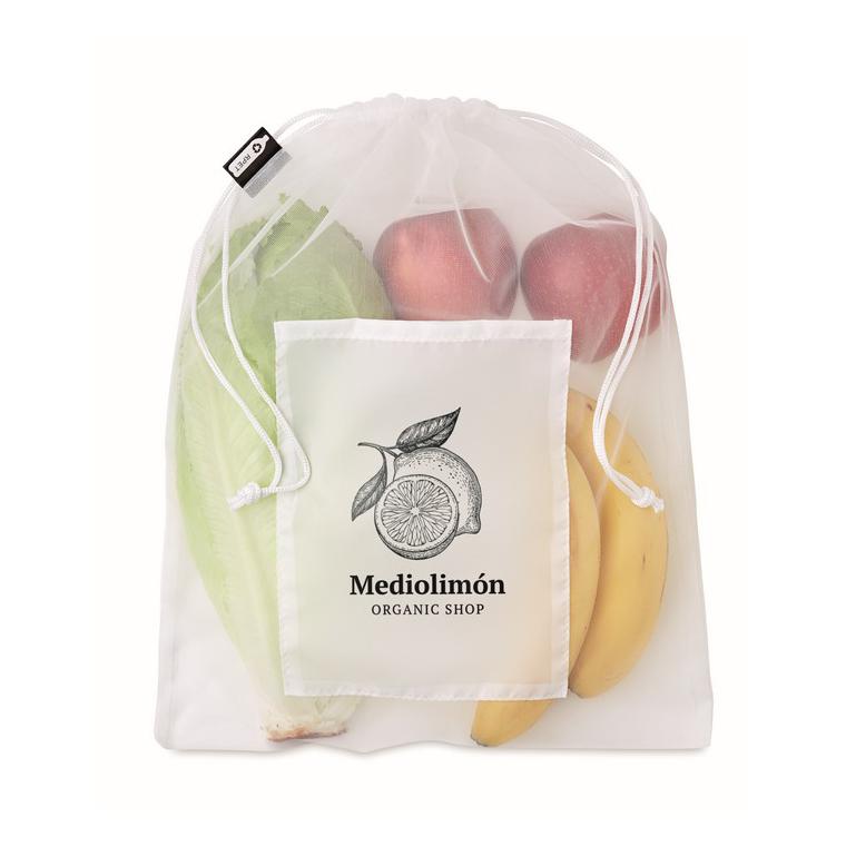 Pungă RPET pentru mâncare VEGGIE RPET Alb