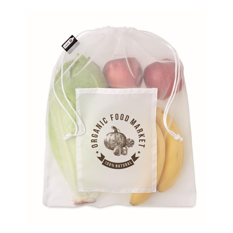 Pungă RPET pentru mâncare VEGGIE RPET Alb