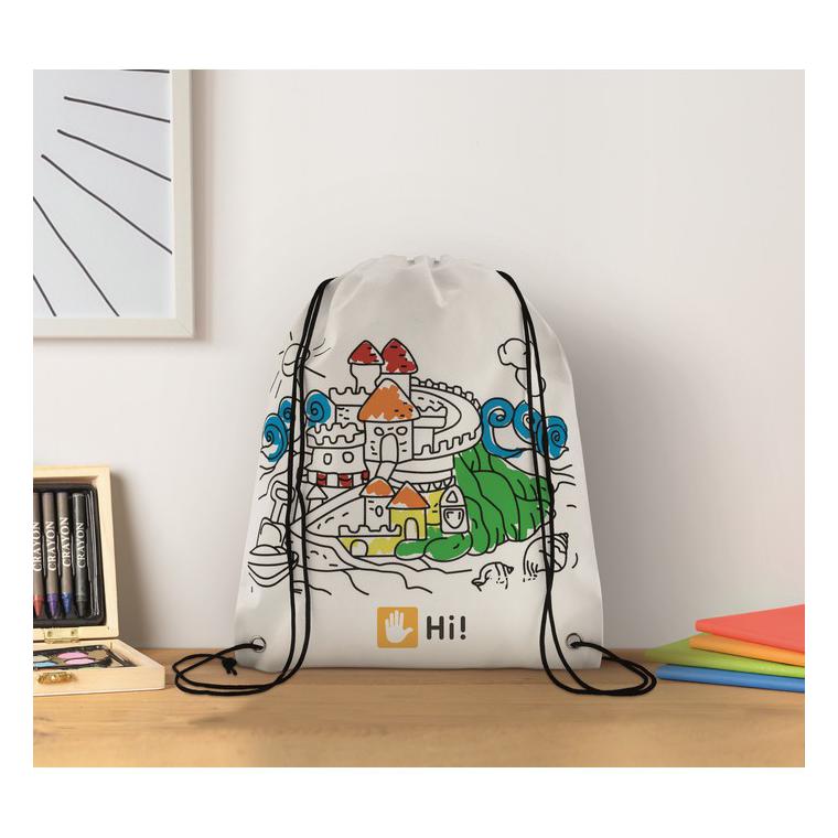 Sacoșă din material nețesut CARRYDRAW Alb