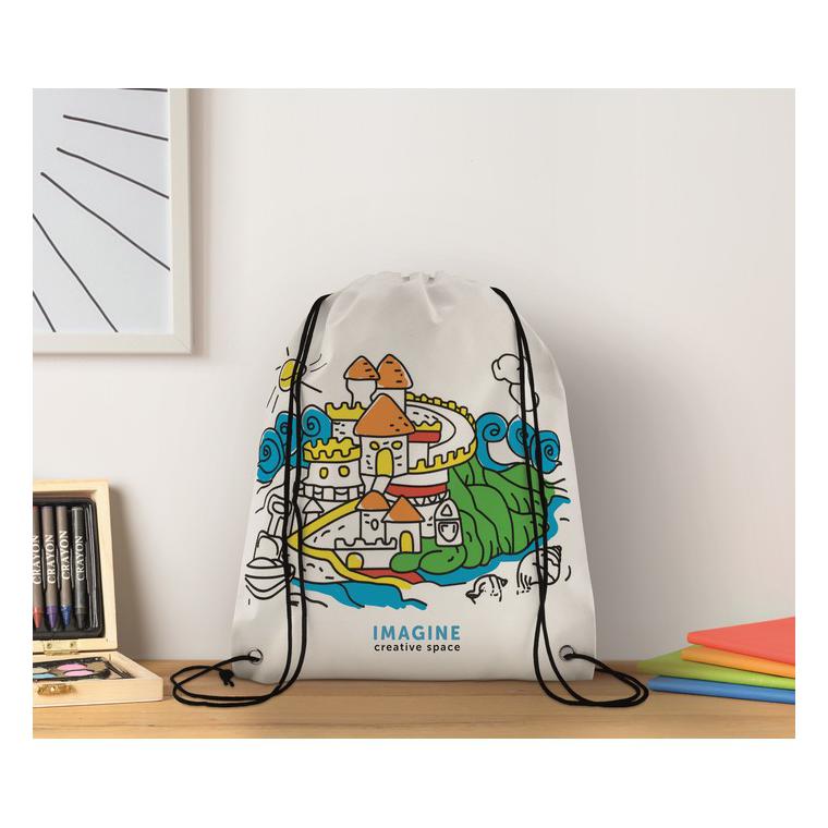 Sacoșă din material nețesut CARRYDRAW Alb