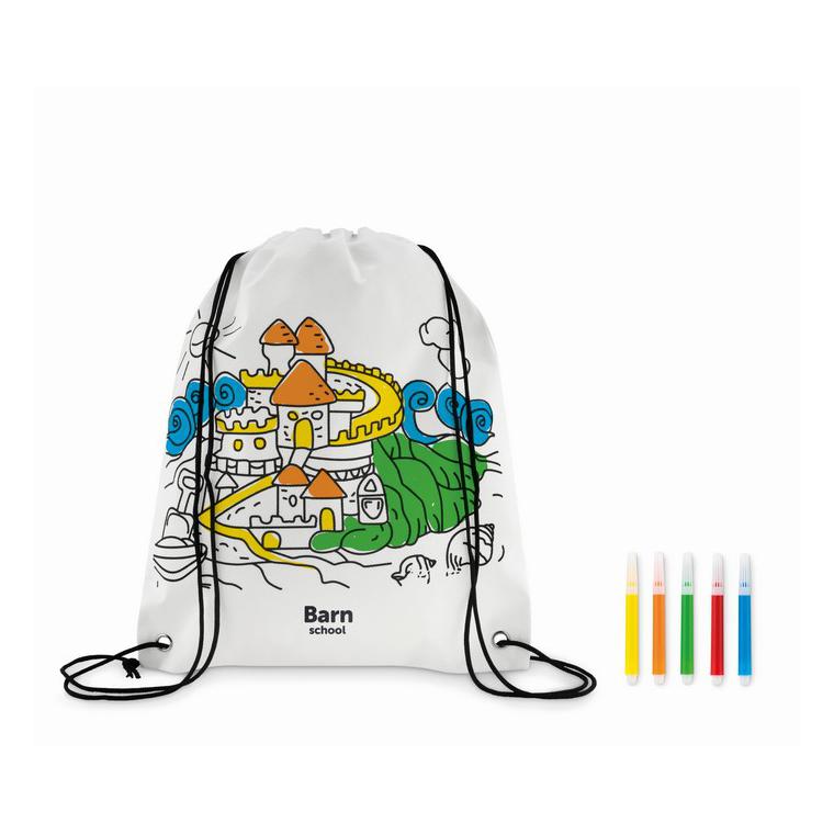 Sacoșă din material nețesut CARRYDRAW Alb