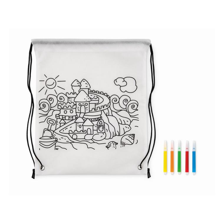 Sacoșă din material nețesut CARRYDRAW Alb