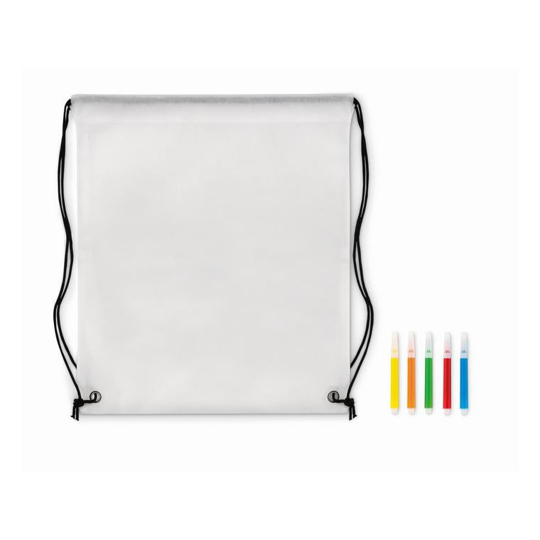 Sacoșă din material nețesut CARRYDRAW Alb