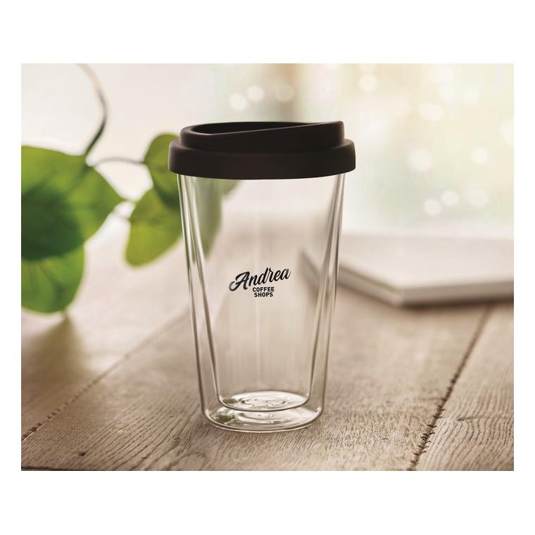 Pahar de borosilicat de 350ml BIELO TUMBLER Negru