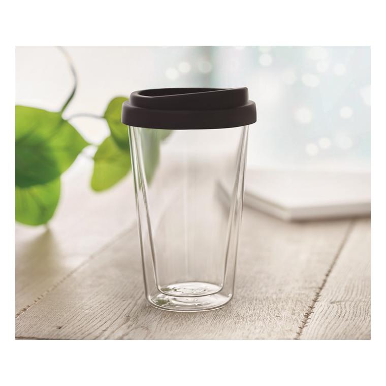 Pahar de borosilicat de 350ml BIELO TUMBLER Negru