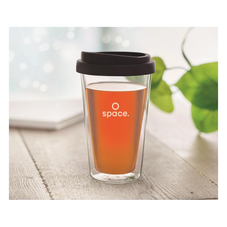 Pahar de borosilicat de 350ml BIELO TUMBLER Negru